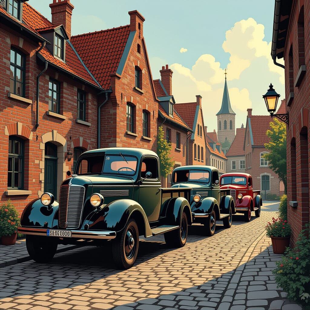 Vintage 1930s Trucks in Rural Germany