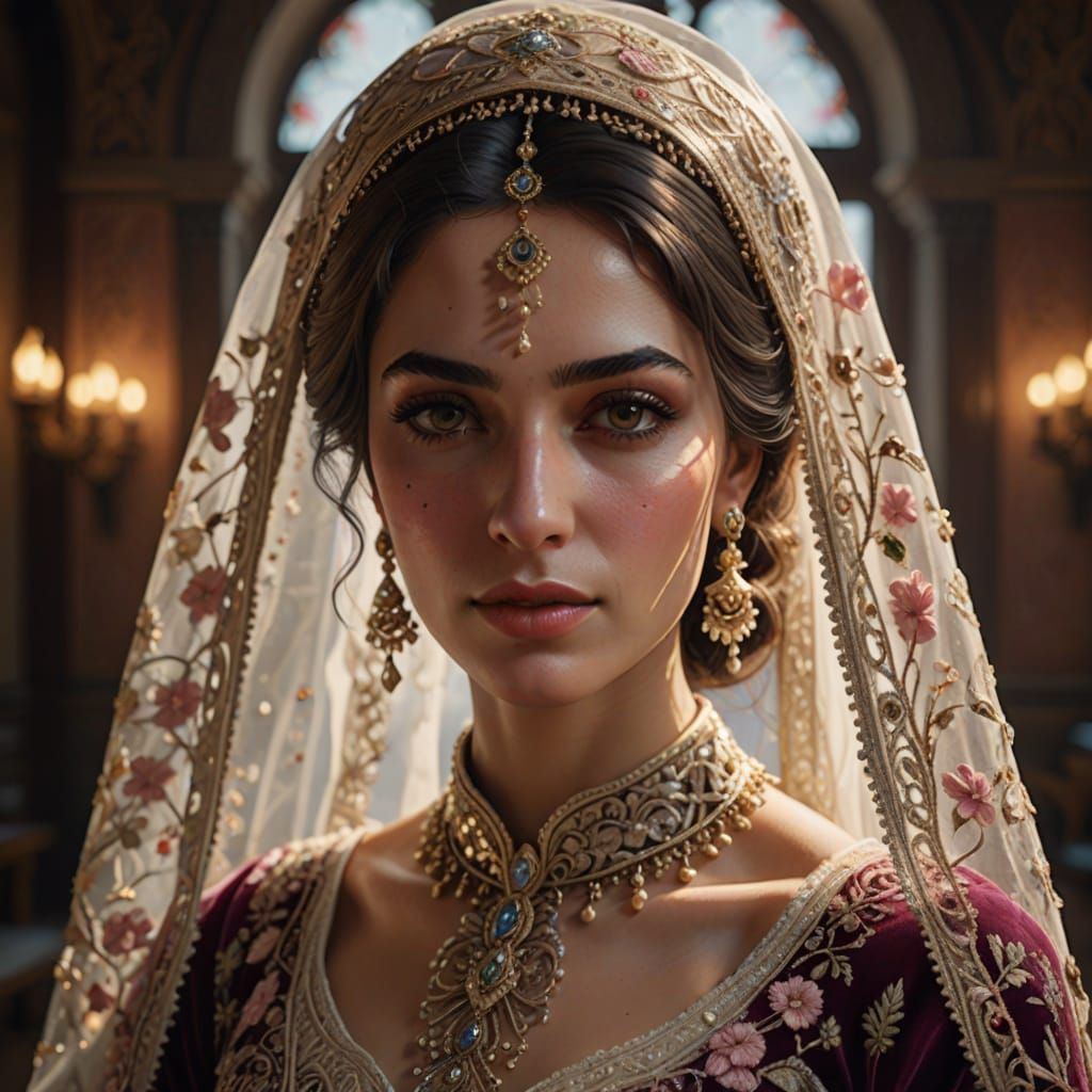 Ottoman Bride Portrait in Soft Natural Light