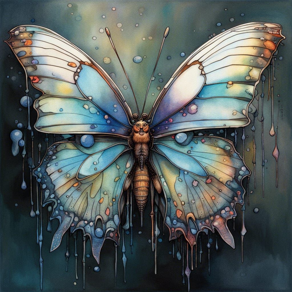 PALE BLUE BUTTERFLY ART 1