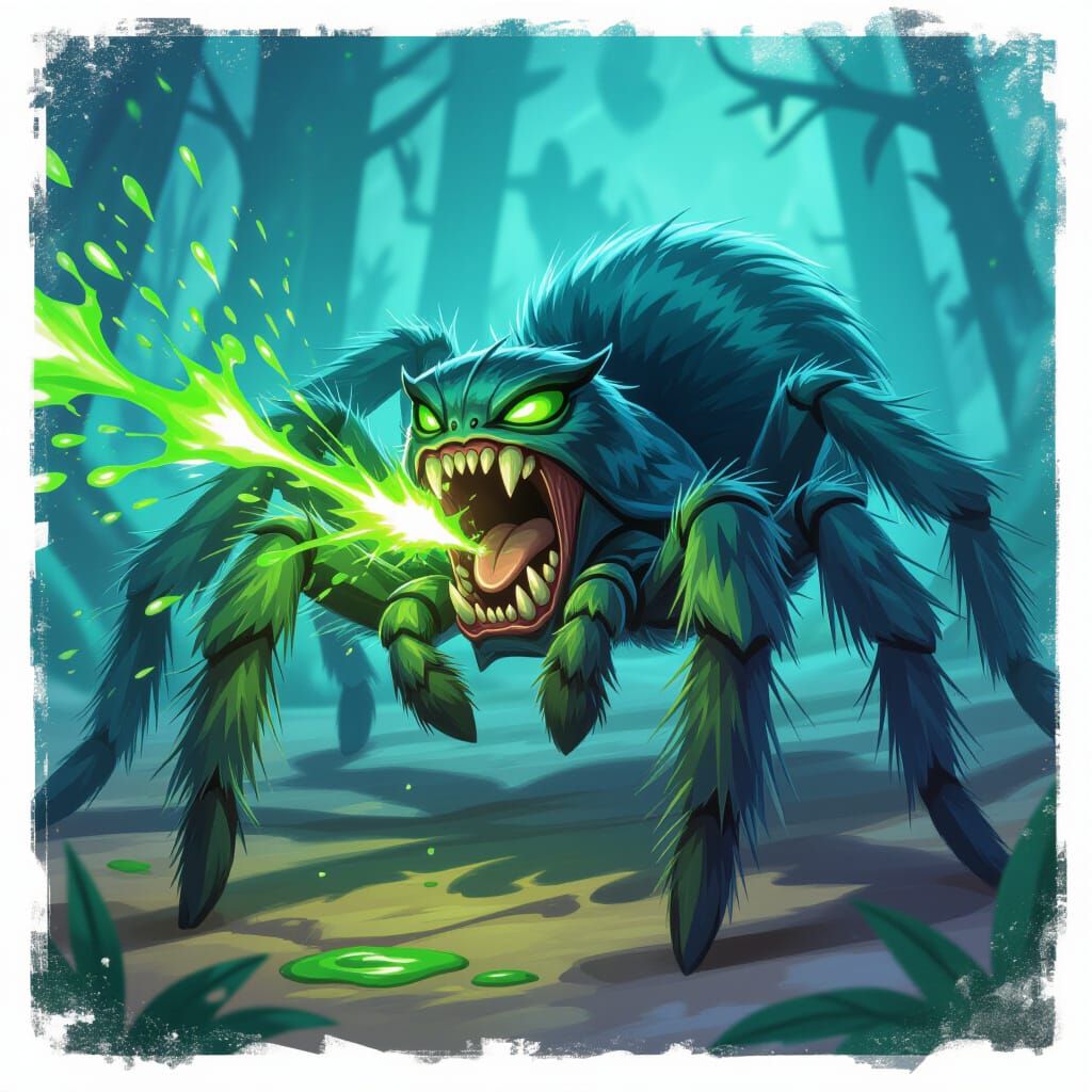 Furry Tarantula Character Illustration in Arcane Style