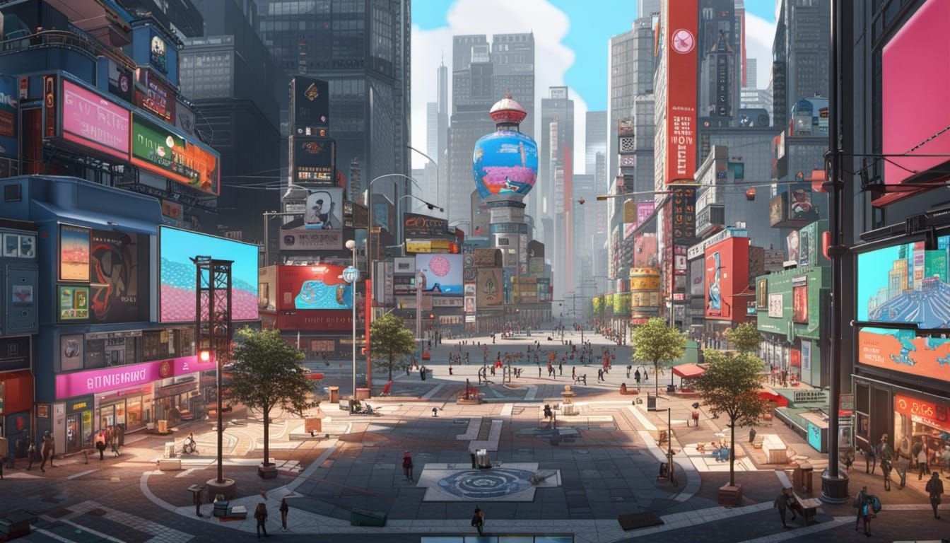 Internet Public Square Concept Art in 8K