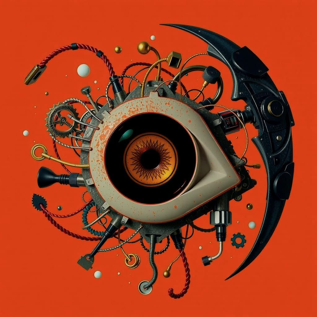 Dynamic Fusion Layered Technology Abstract Art