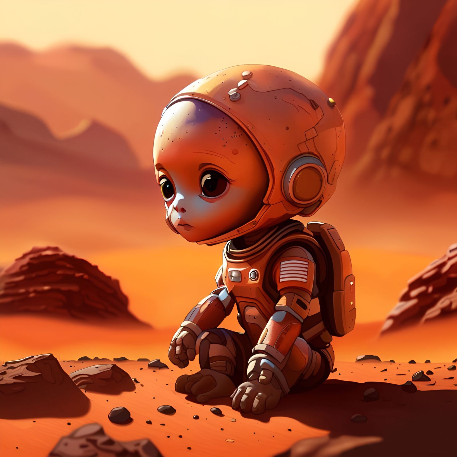 Baby alien left on martian land