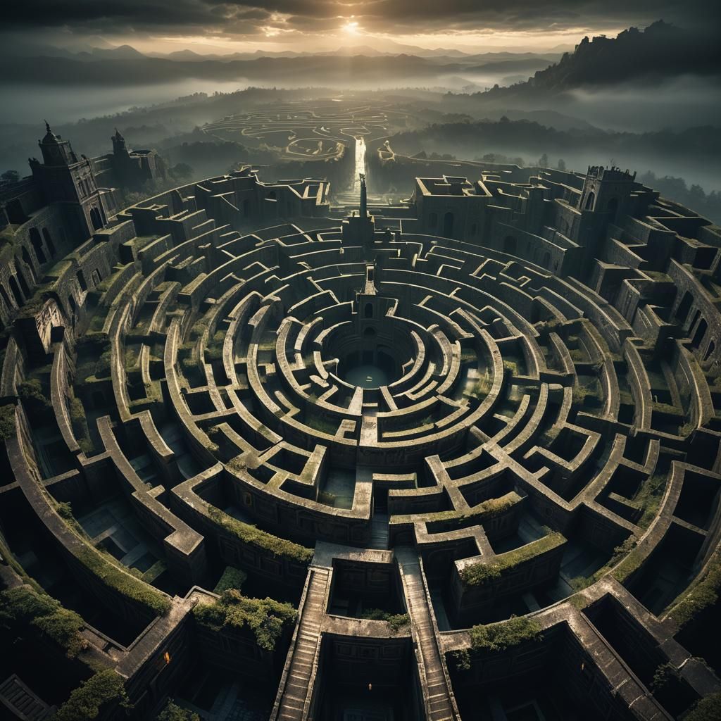 Eerie Maze of Lost Souls in Digital Art