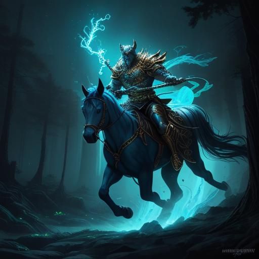 Centaur Warrior Galloping into Battle: Fantasy Art