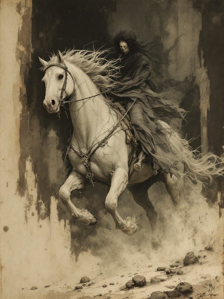 Ethereal Horse in Victorian Gothic Style