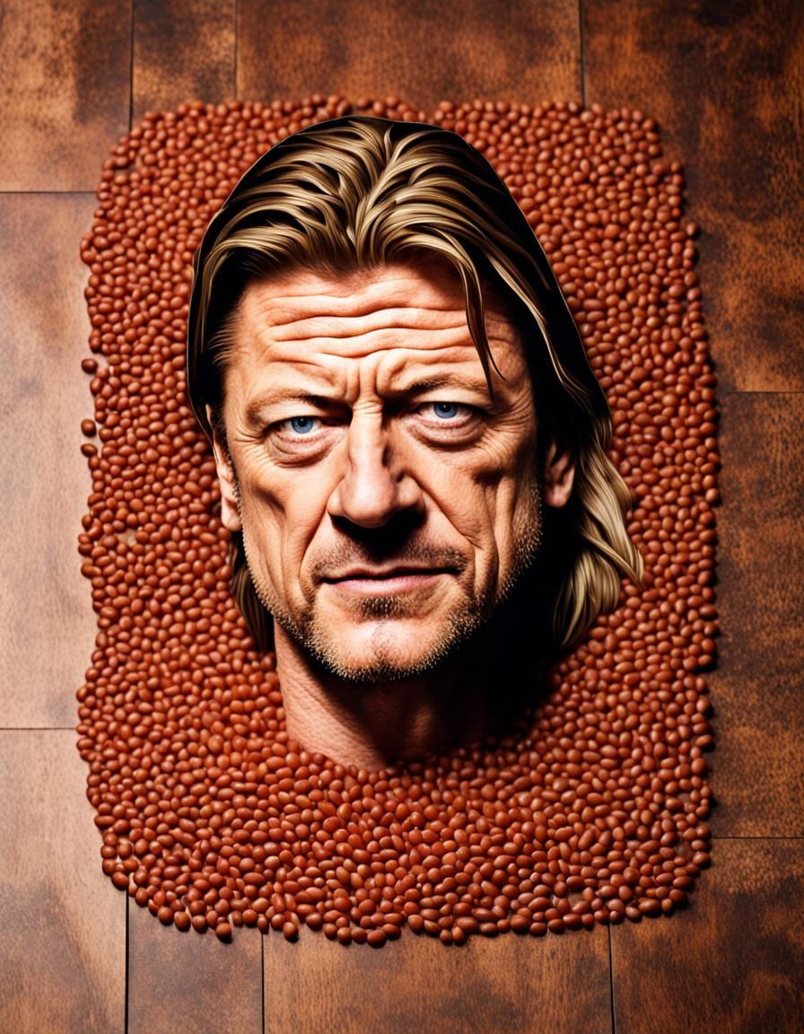 Sean Bean Portrait Made of Beans