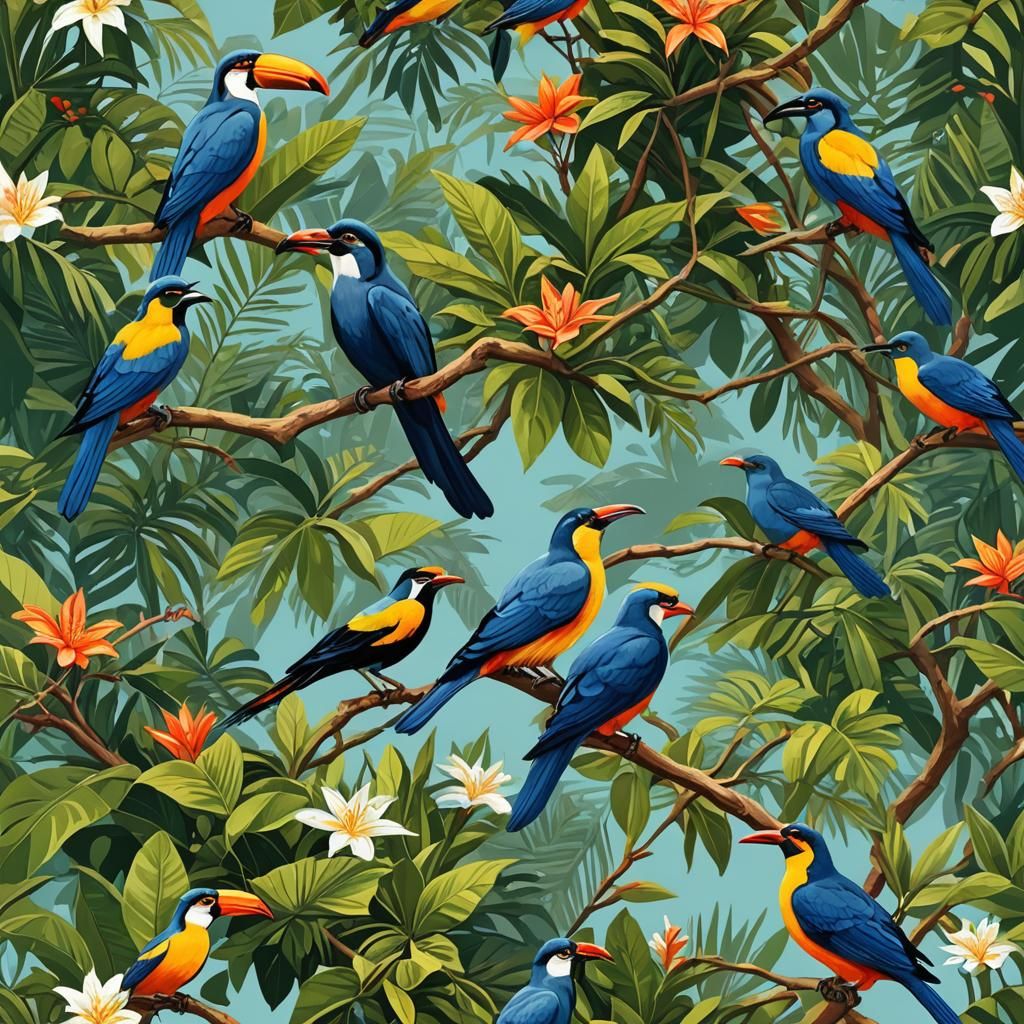 Rio de Janeiro Nature in Digital Collage Style