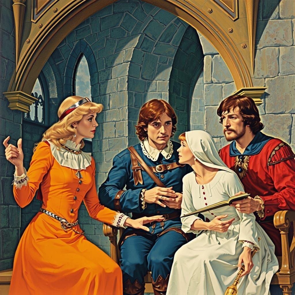 Medieval Fantasy Art in Retro Style
