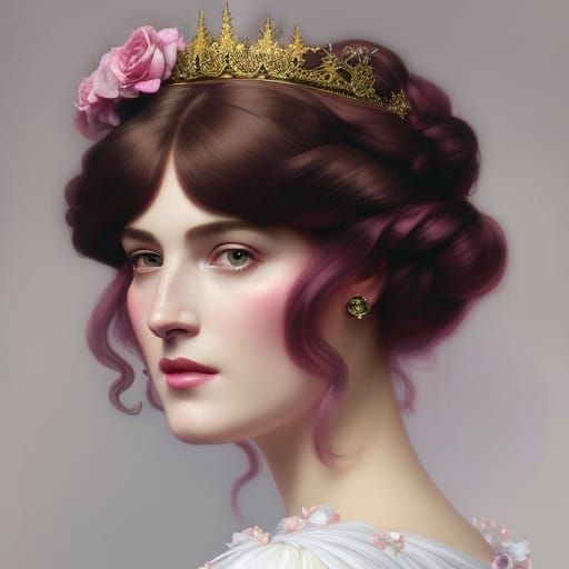 Princess Belle Portrait in Pre-Raphaelite Style
