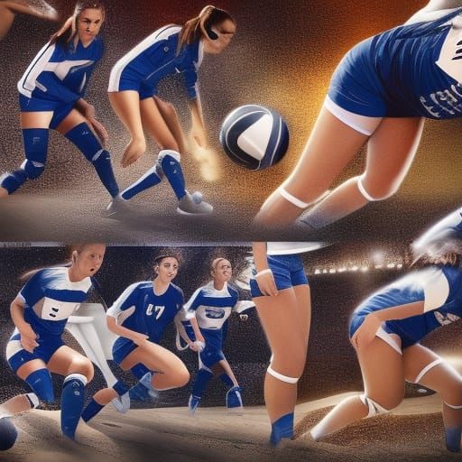 Detailed Volleyball Matte Painting in Deep Color