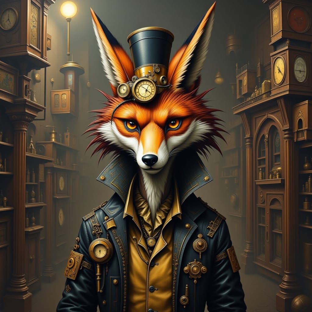 Steampunk Fox Sleuth: An Anthropomorphic Detective