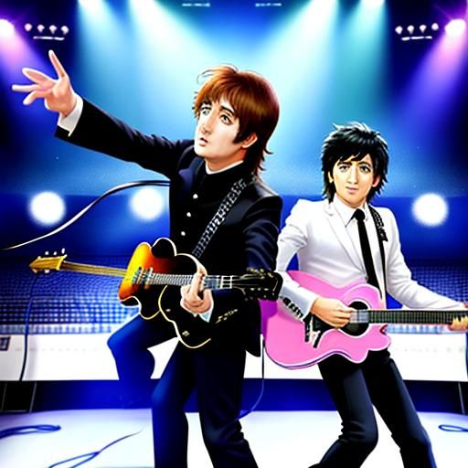 Anime Villain Showdown: Lennon vs. McCartney Guitar Battle