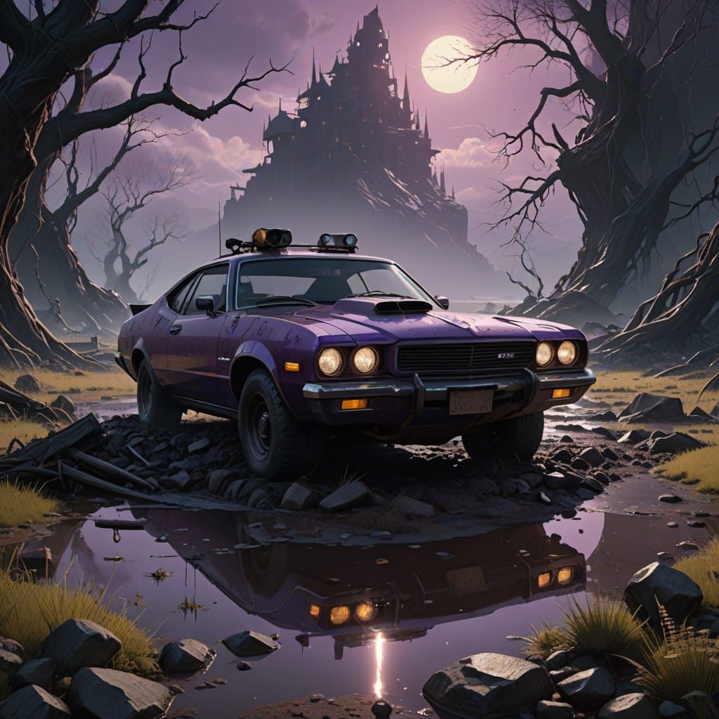 Dark, Eerie Basin Teeming with Noxious Sludge and Twisted Bu...