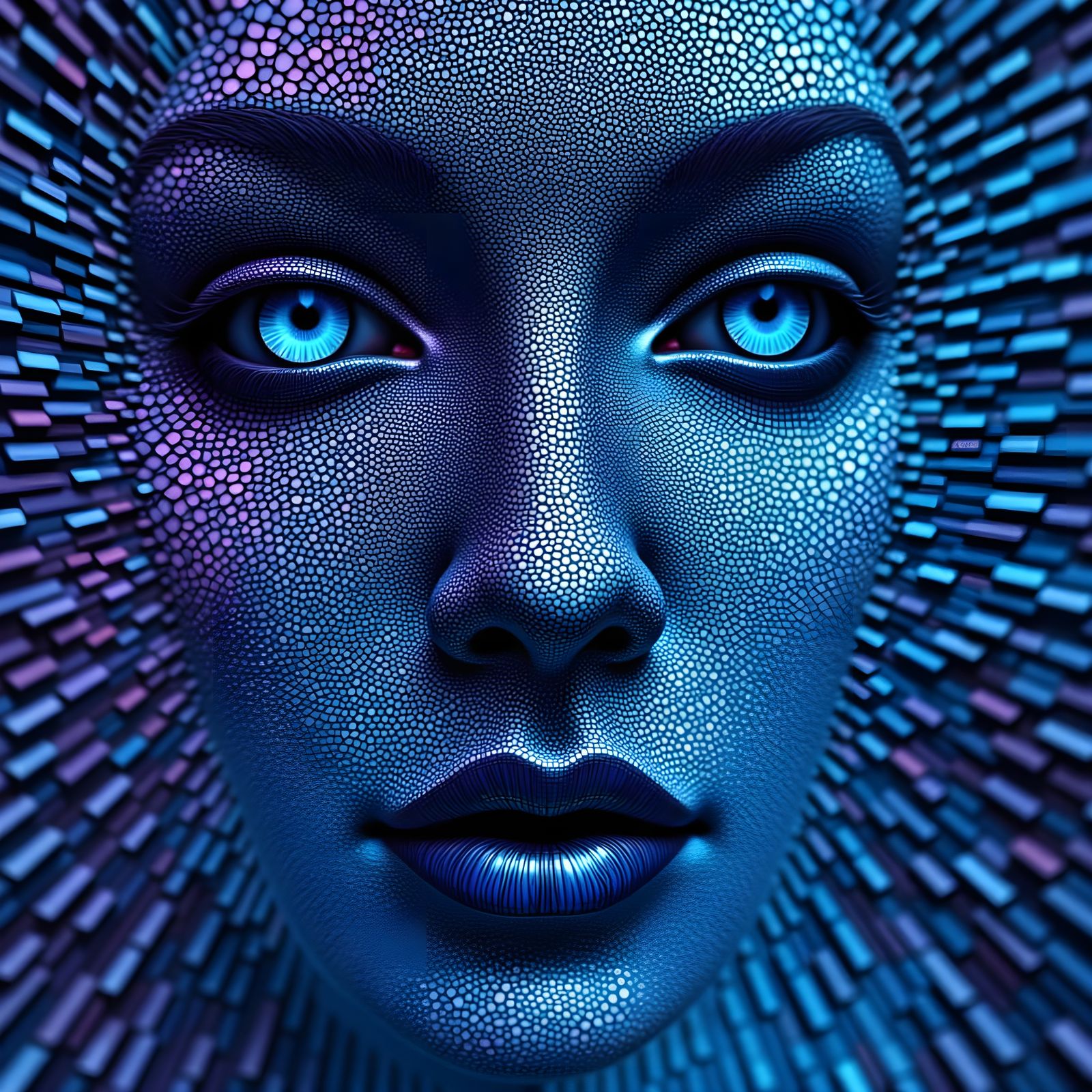 MC Escher Style Self Portrait with Kusama Dots