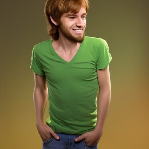 Hyperrealistic Portrait of Young Shaggy Rogers