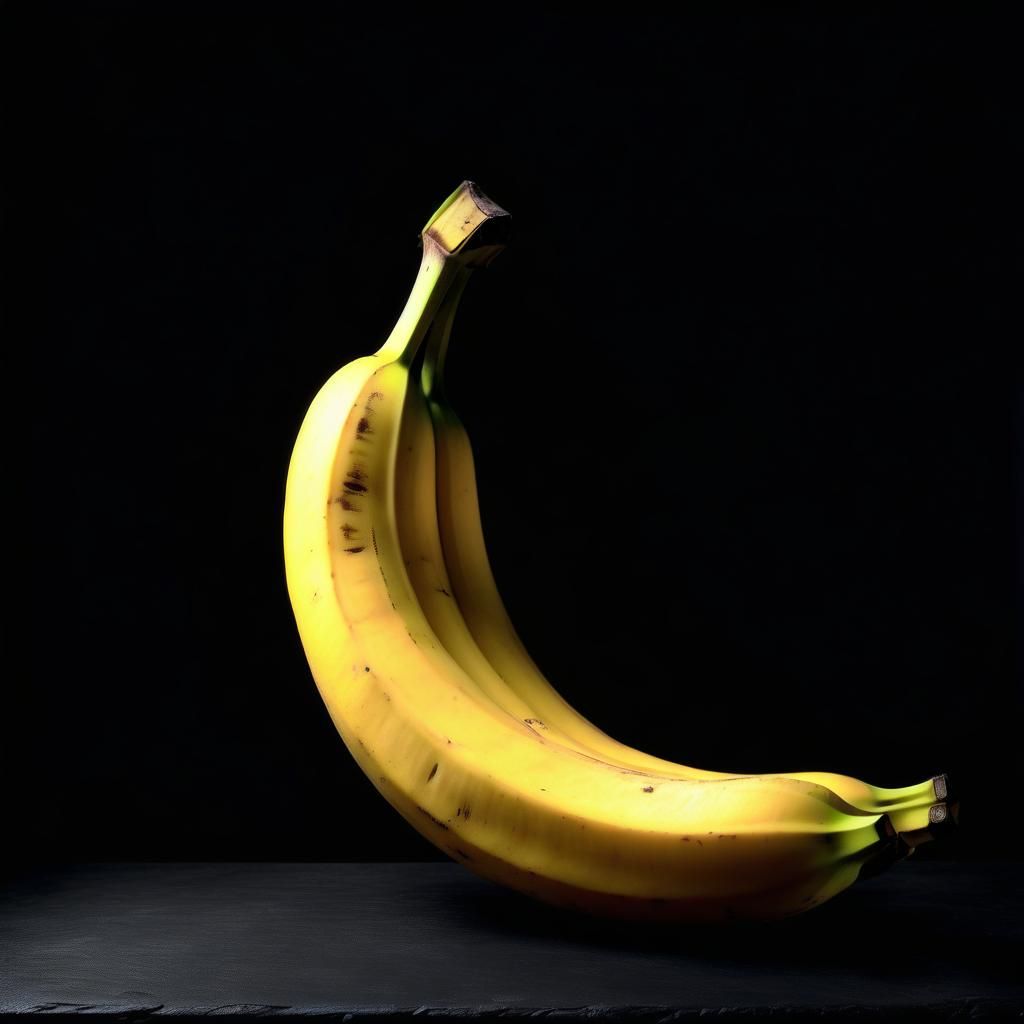 Banana Still Life in the Style of Matte Painting