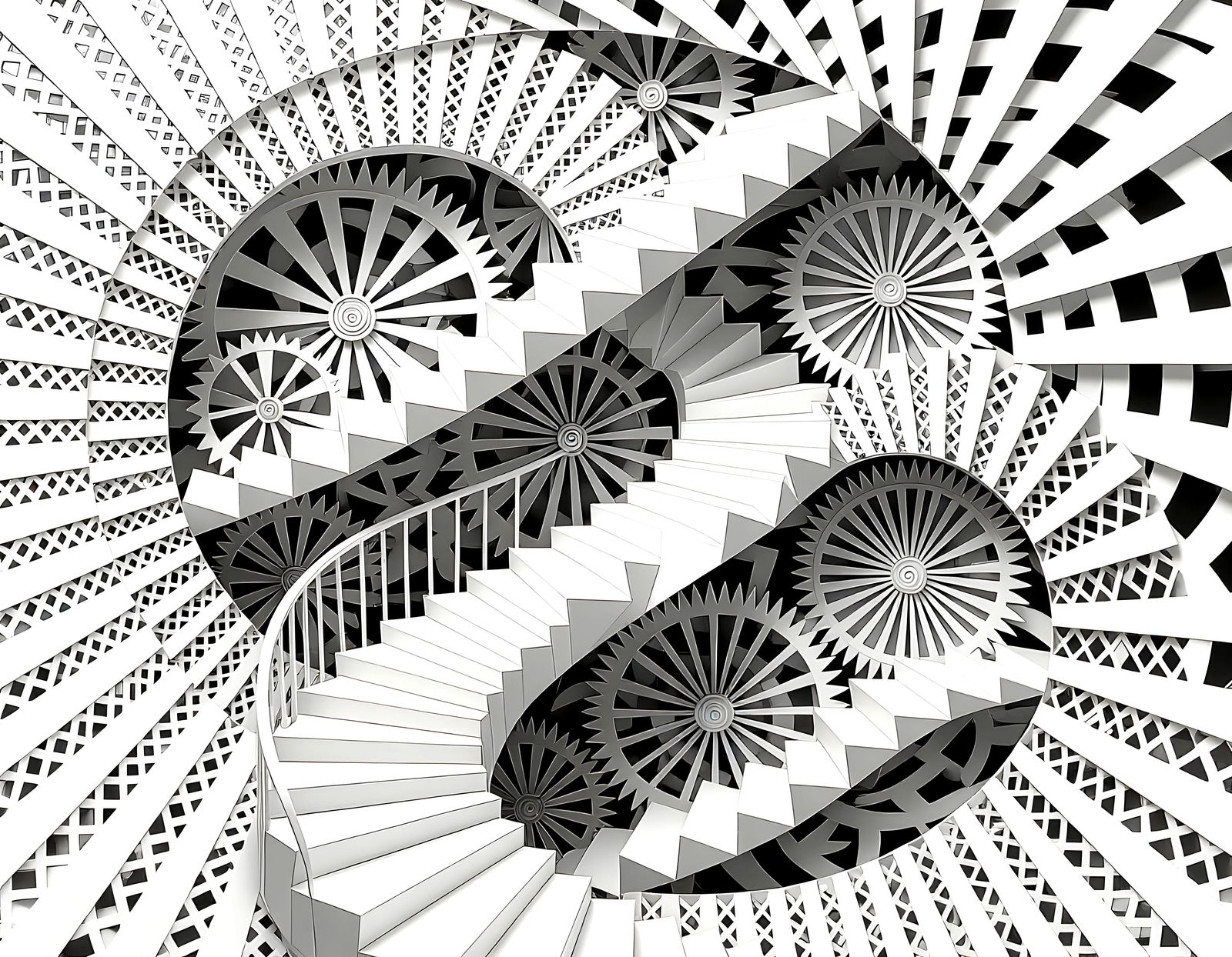 Abstract Geometric Paper Art Inspired by Escher
