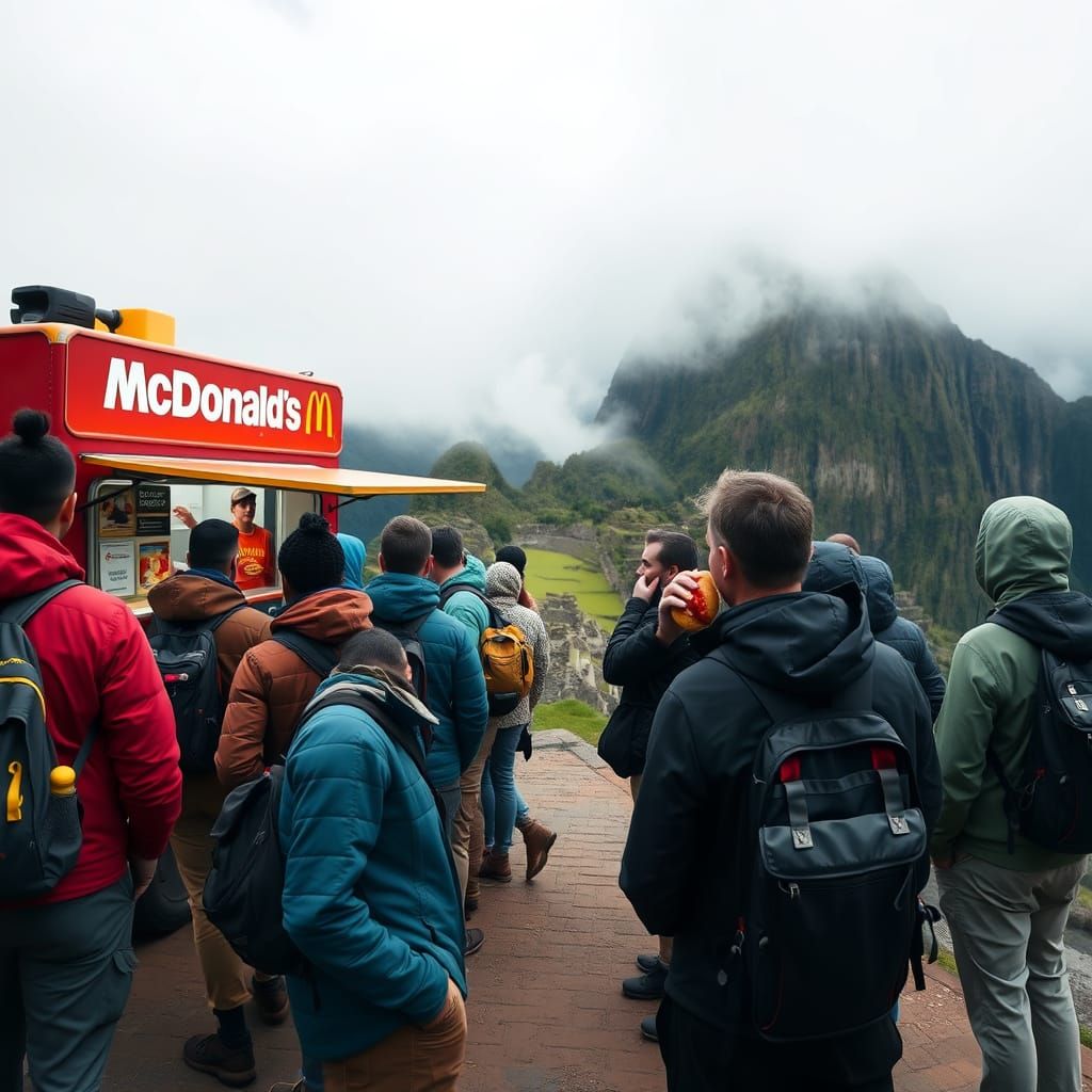 McDonald's at Machu Picchu, Surreal Digital Art