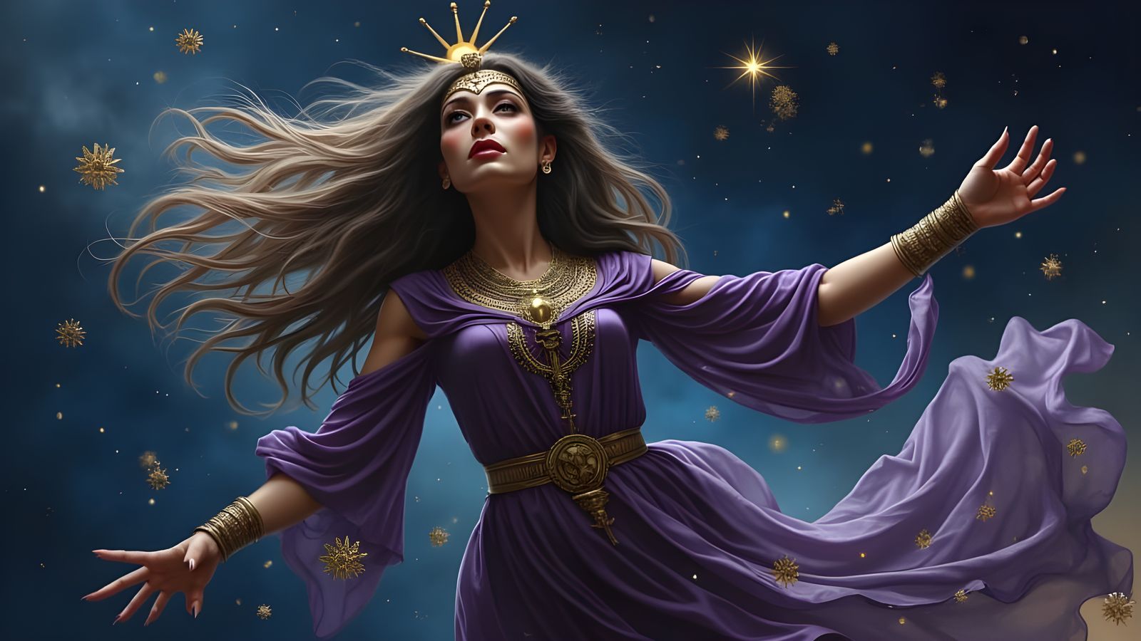 Egyptian Goddess Sekhmet in Cosmic Majesty