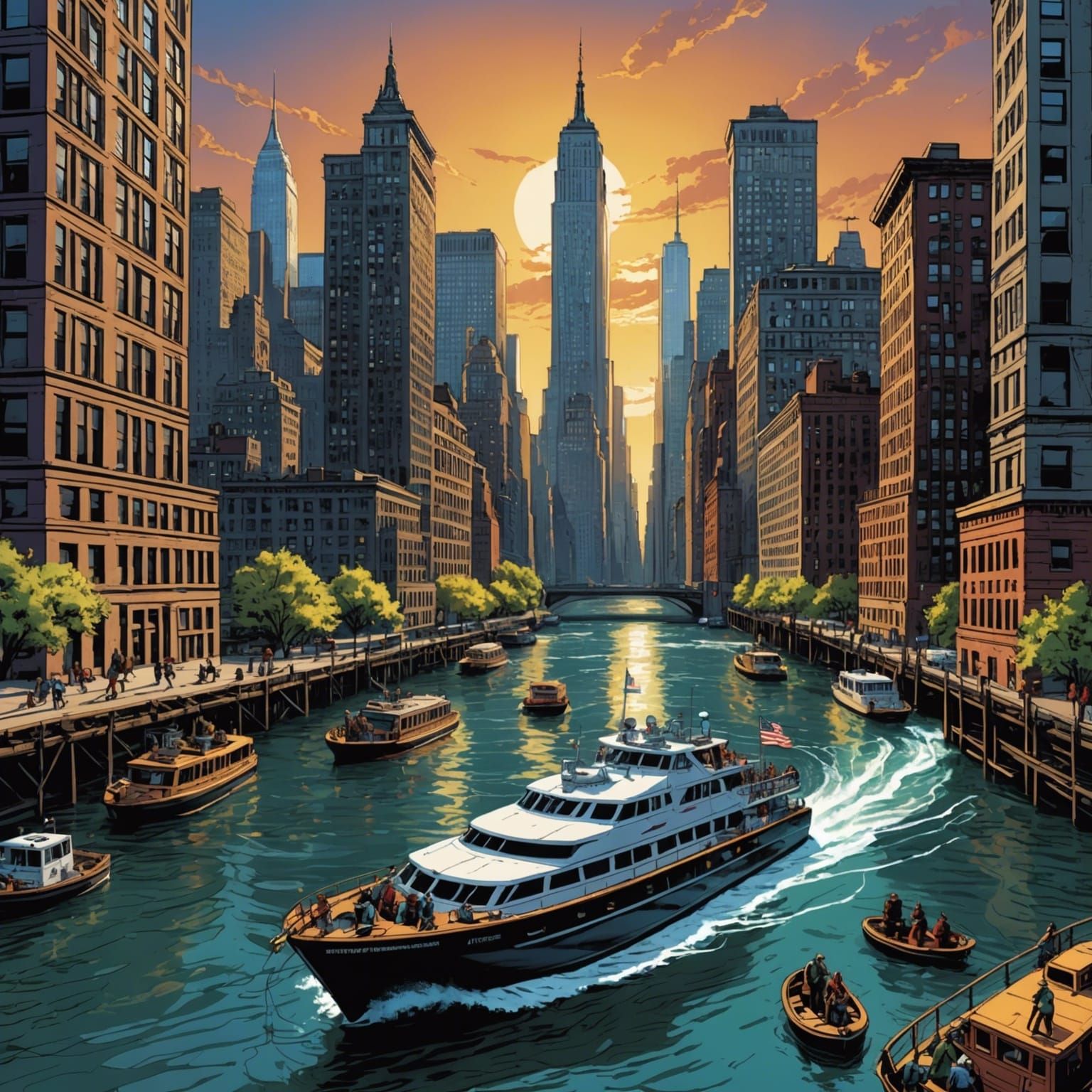 Avengers and Captain America Boats in New York