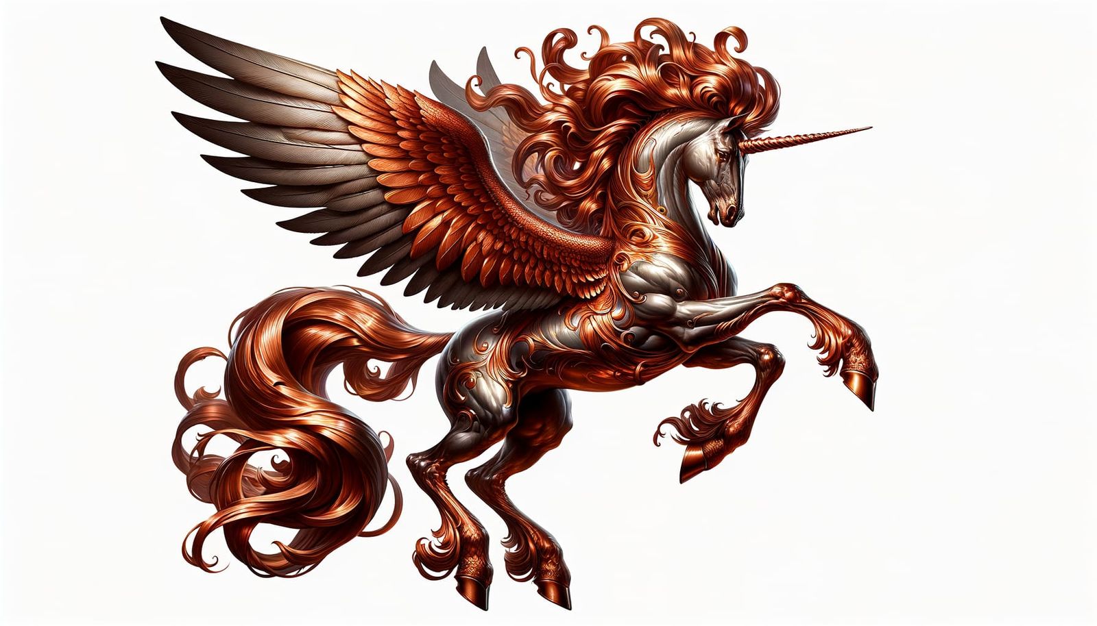 Copper Alicorn: Mythical Unicorn Pegasus Hybrid