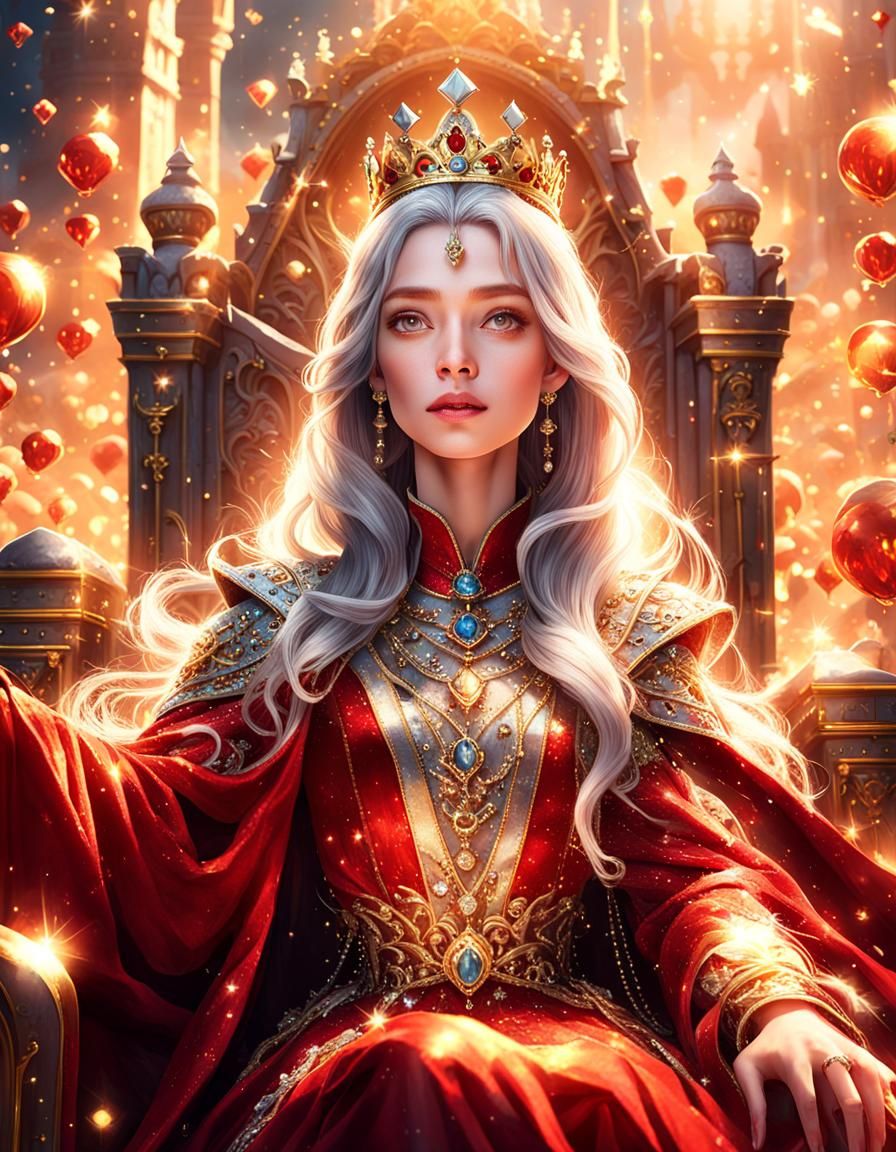 Elegant Red Queen Reigns Supreme in Jewel-Toned Majesty