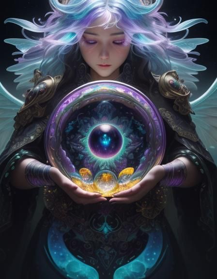 Winged Jellyfish Dragon Hybrid in Dark Fantasy Style