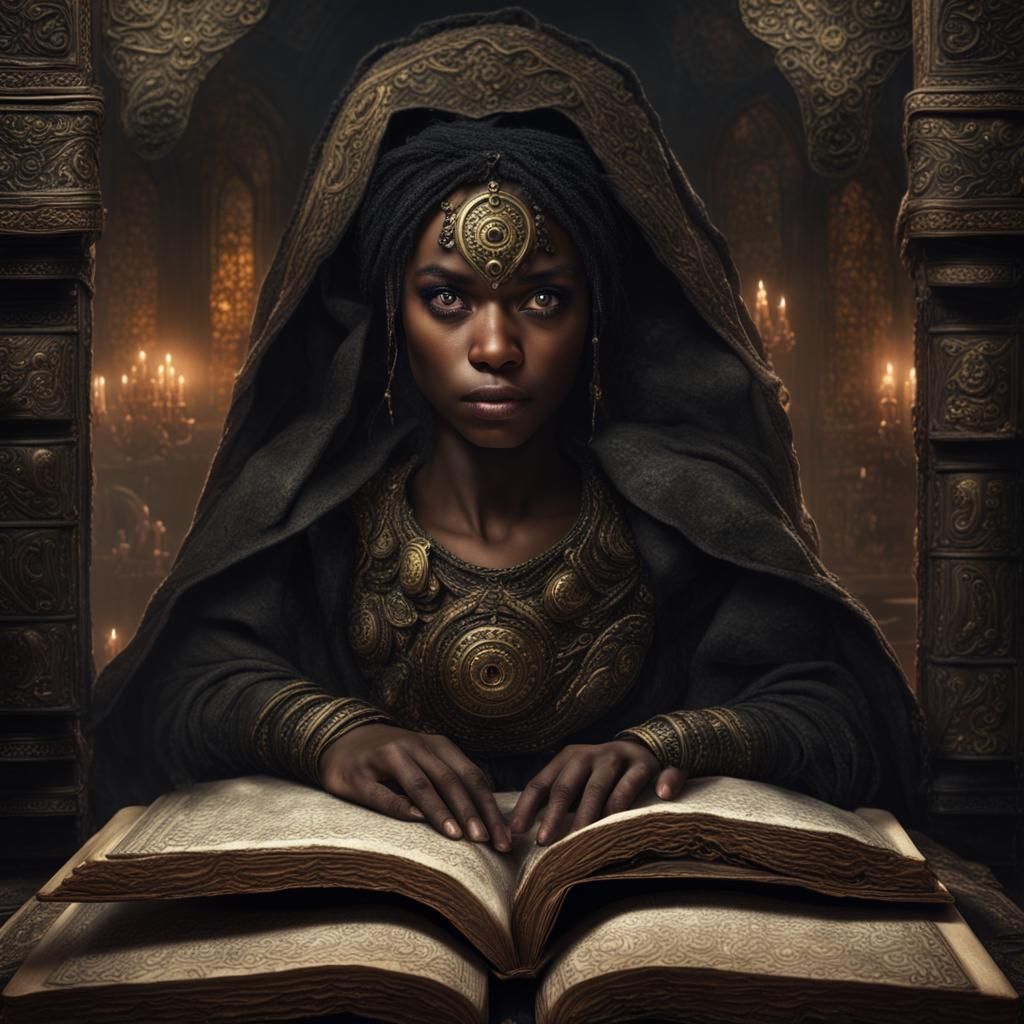 Surreal Woman with Eyes, Dark Grimoire Cover