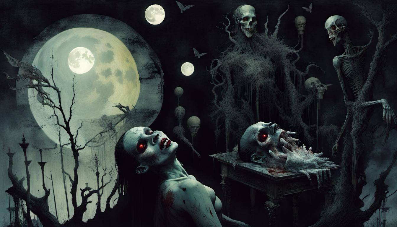 Ominous Horror Collage in Gothic Style