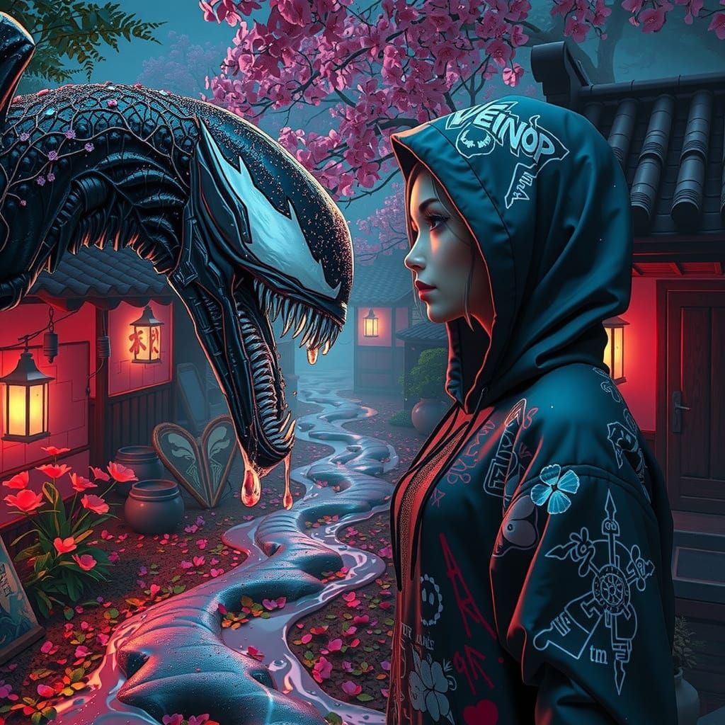 Anime girl meets venom at Japanese village