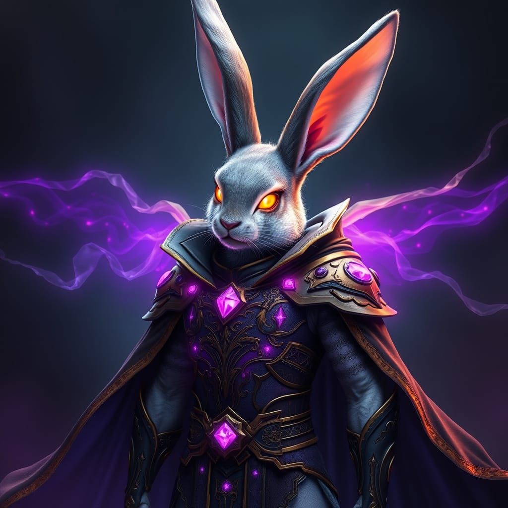 Ethereal Bunny Lord in Dark Fantasy Realm