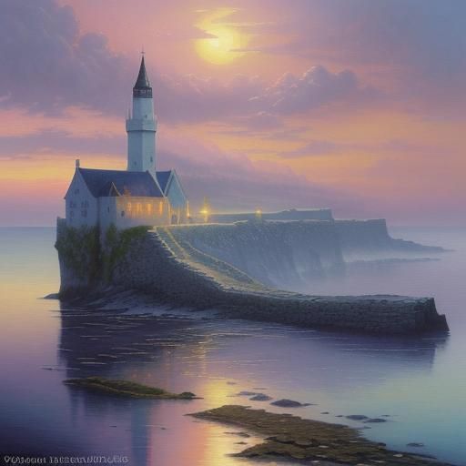 Aran Islands Sunset: Surreal Impressionist Painting