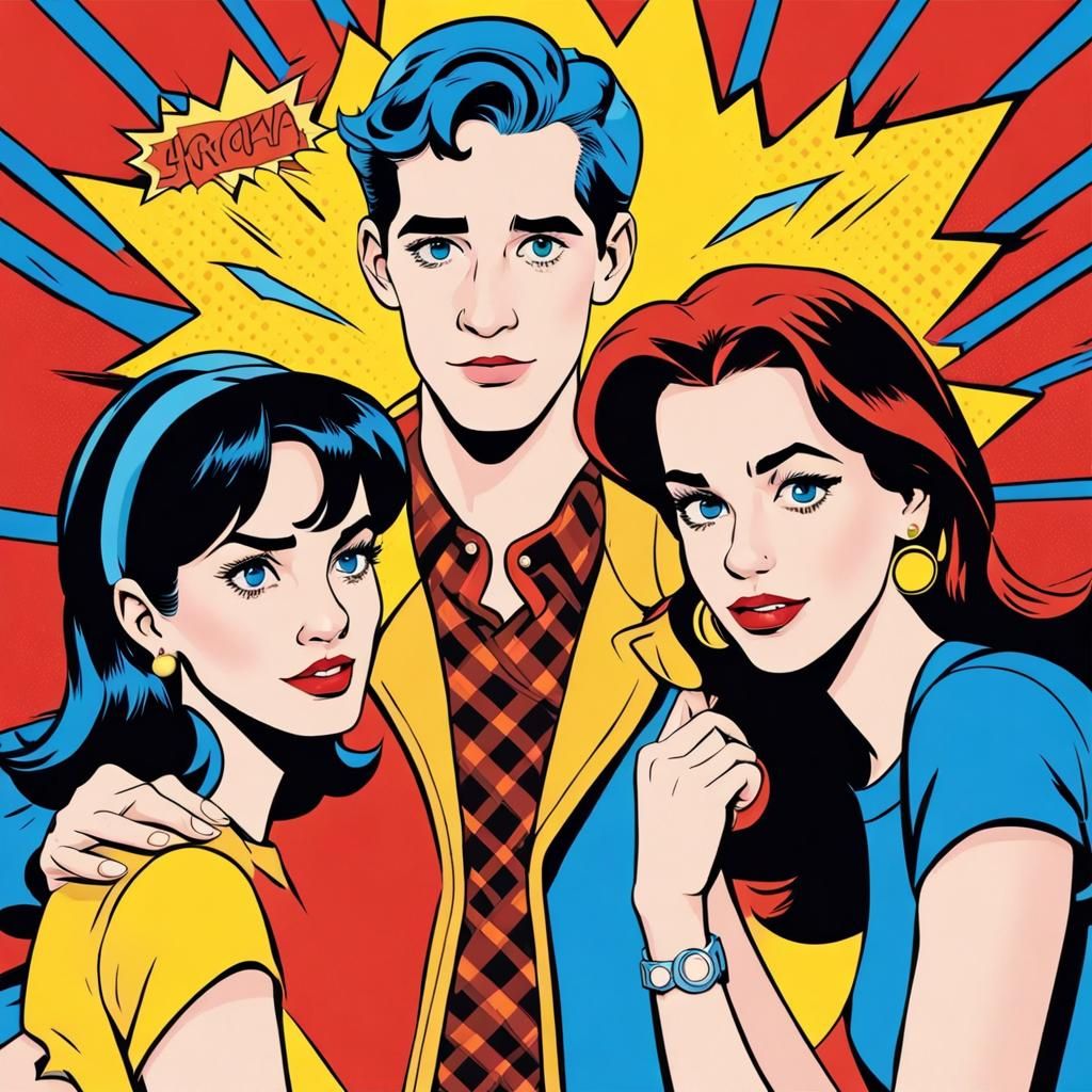 Betty, Veronica, and Jughead in Pop Art Style
