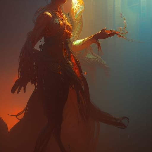 Detailed Portrait in Art Nouveau Style