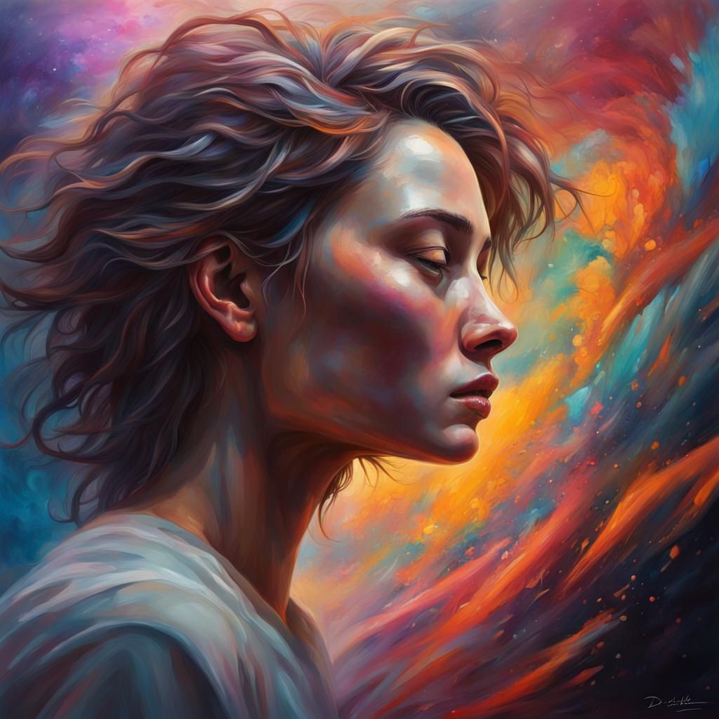 Serene Journey: Light and Color in the Void