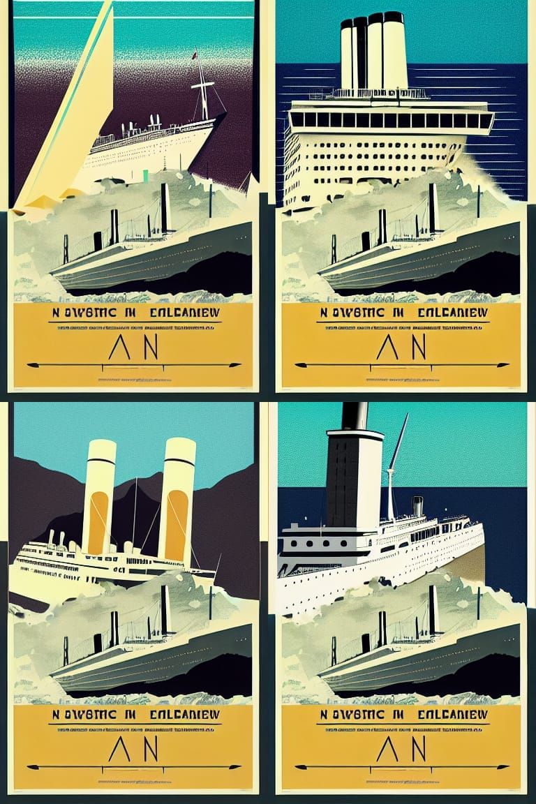 Minimalist Titanic Poster in Swiss Style