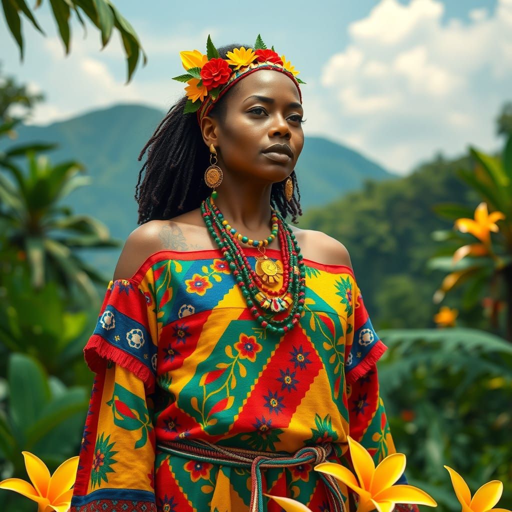 Brazilian Woman in Amazon: Patriotic Socialism Art