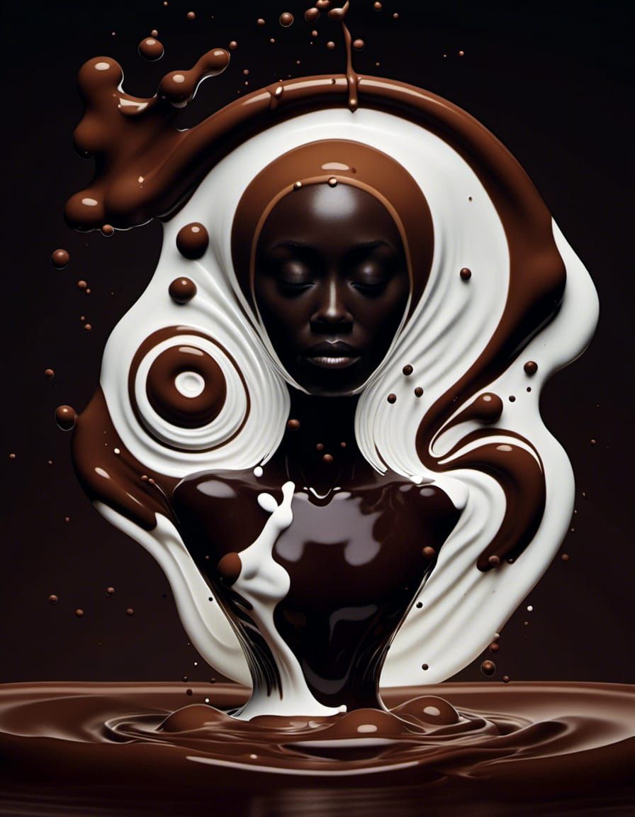 Milk and Chocolate Woman in Digital Art