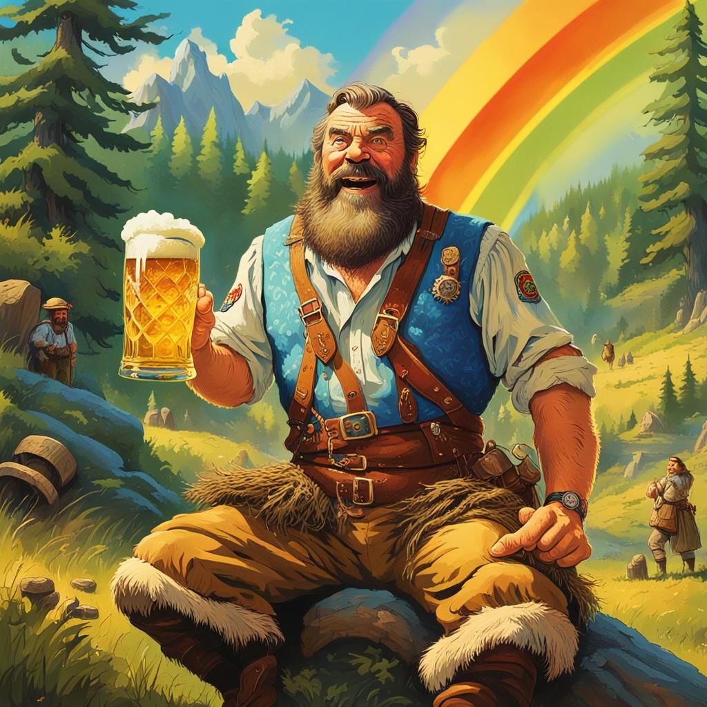 Oktoberfest Celebration in Stone Age Fantasy Style
