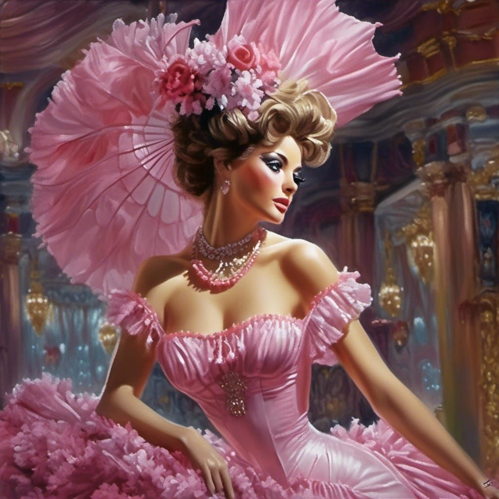 Cancan Dancer in Fancy Dress