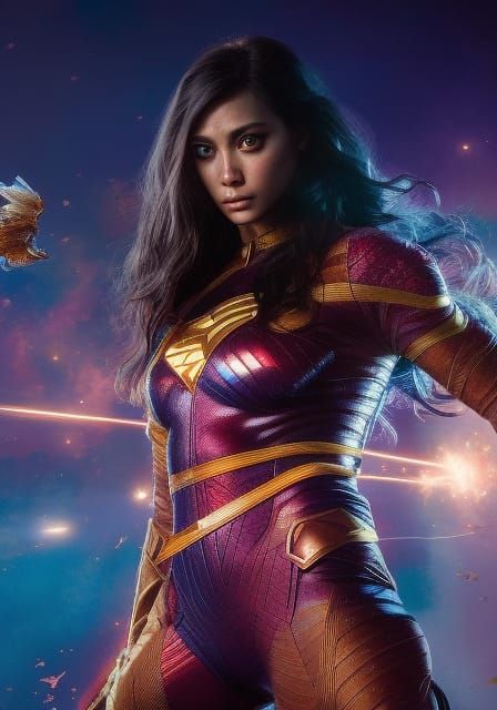 Detailed Portrait of Wonder Girl in Digital Art