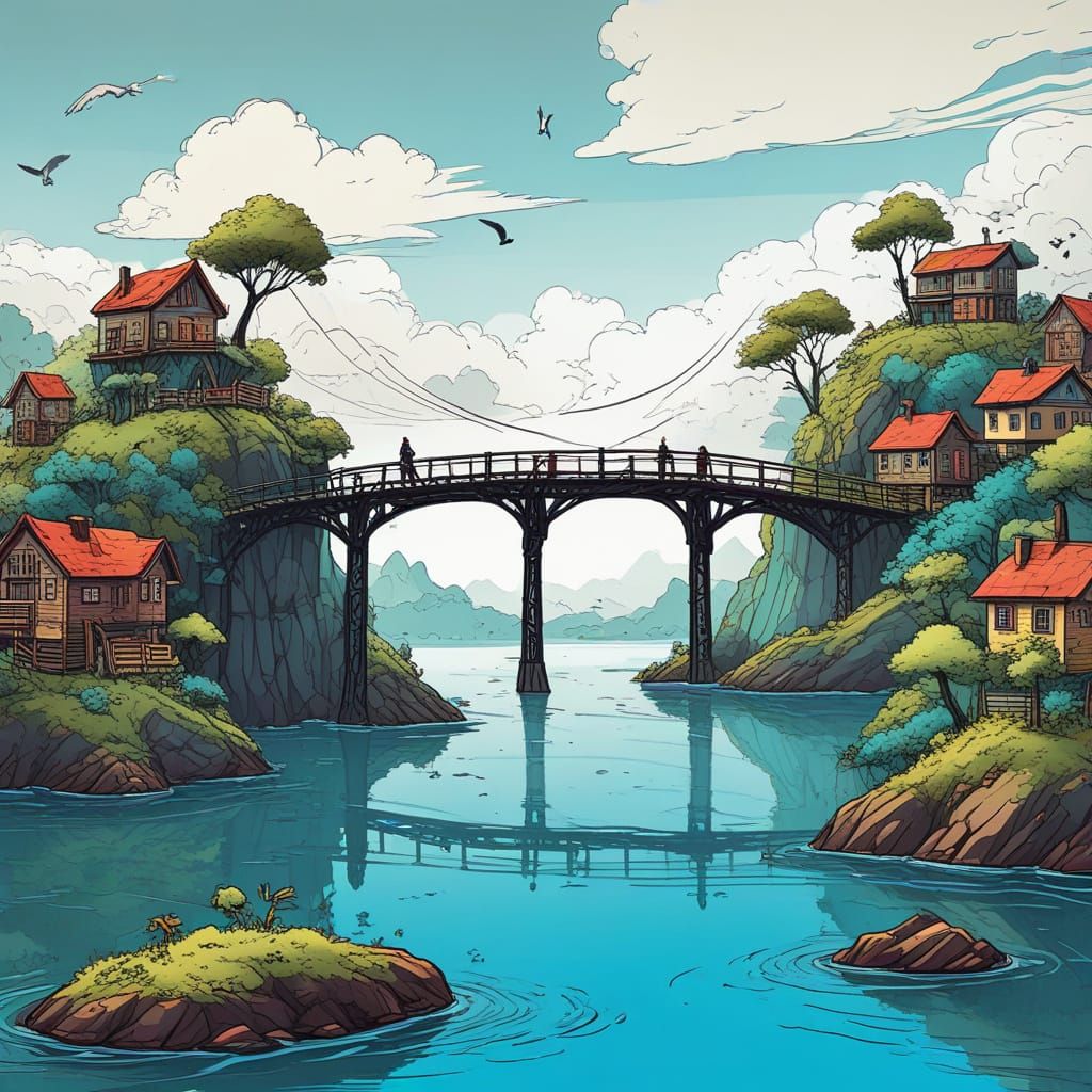 Whimsical Floating Islands in Vibrant Colors