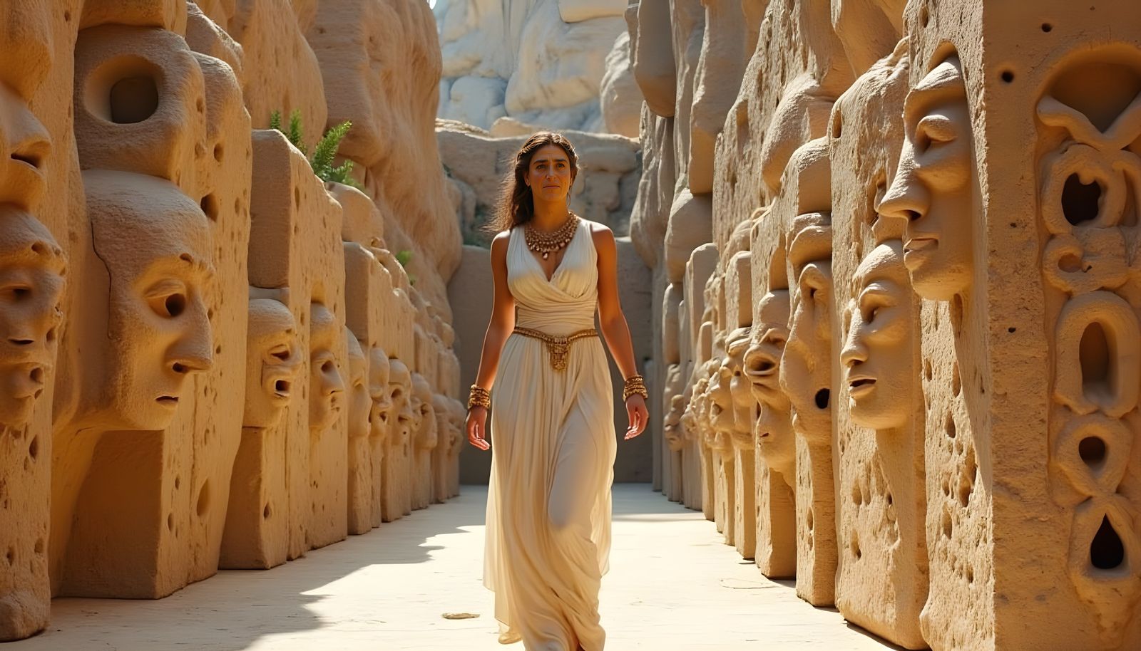 Ancient Greek Woman Amidst Emotional Canyon Portraits