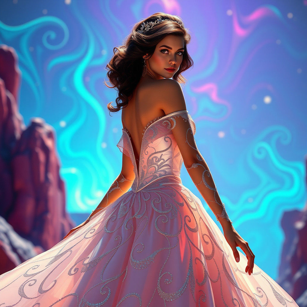 Futuristic Wedding Dress in Retro Sci-Fi Style