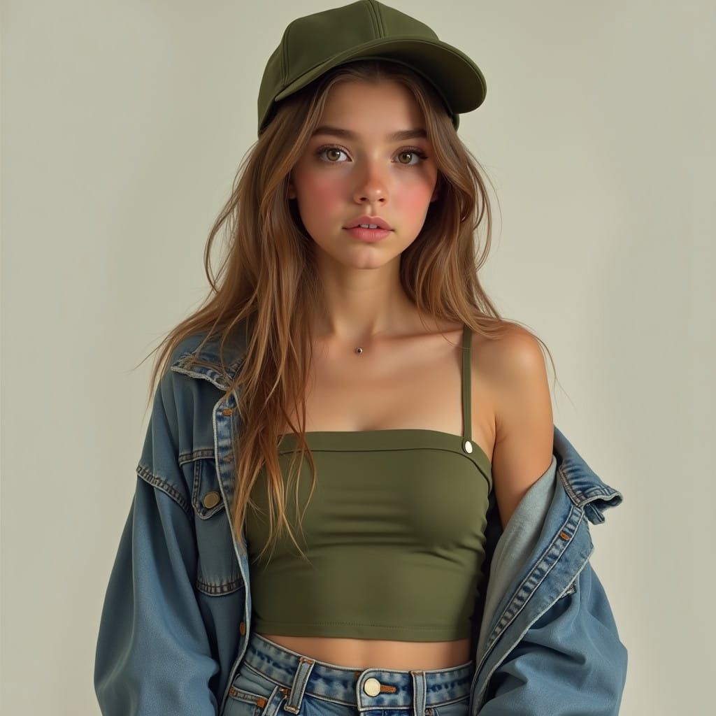 Ethereal Teenage Girl in Hyperrealistic Portrait