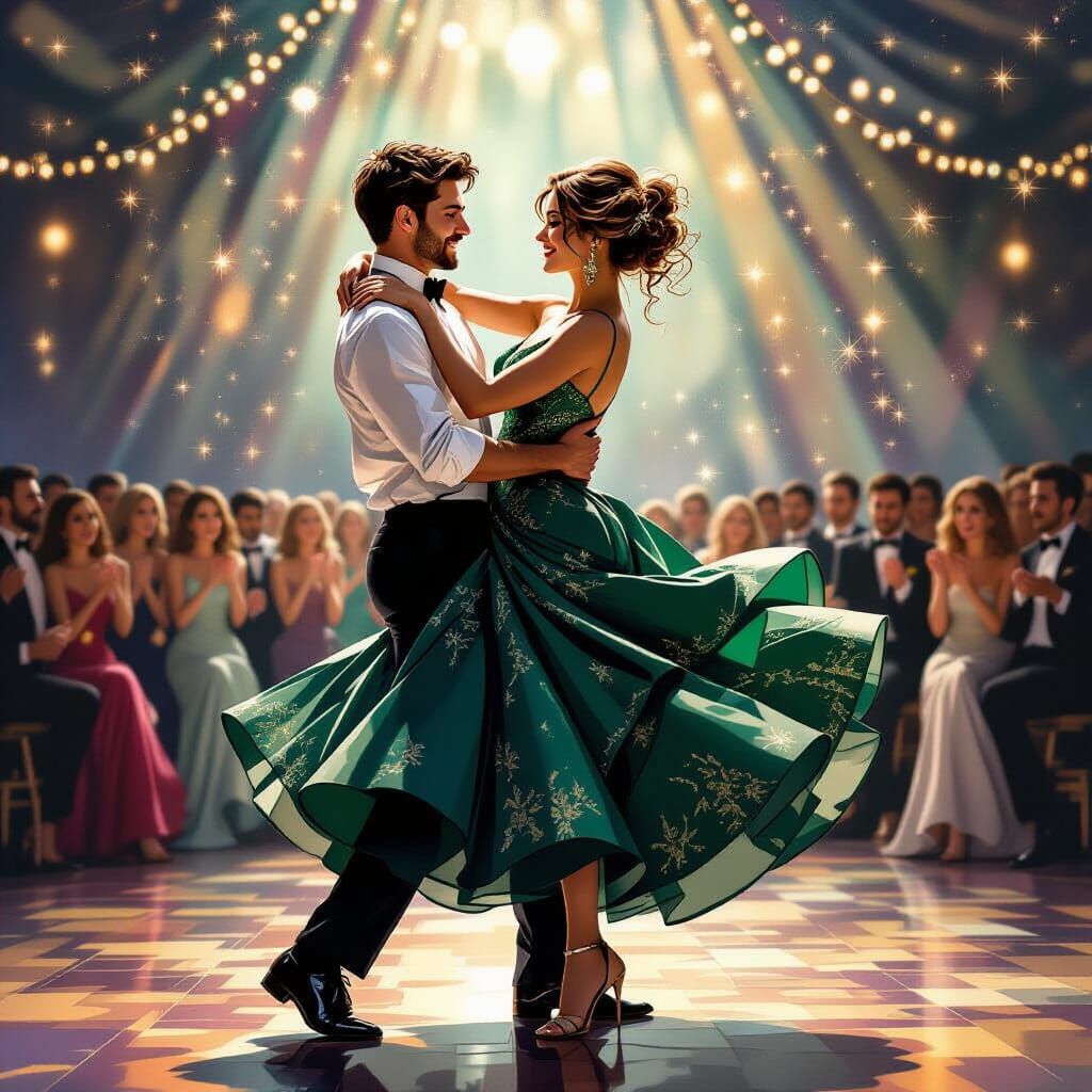 Italian Man Lifts Woman in Ballroom Dance