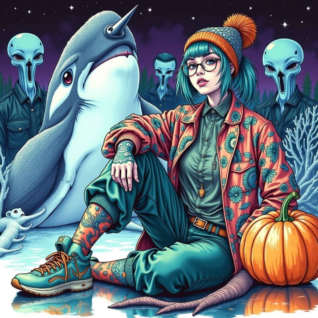 "...behind her clever human disguise..."