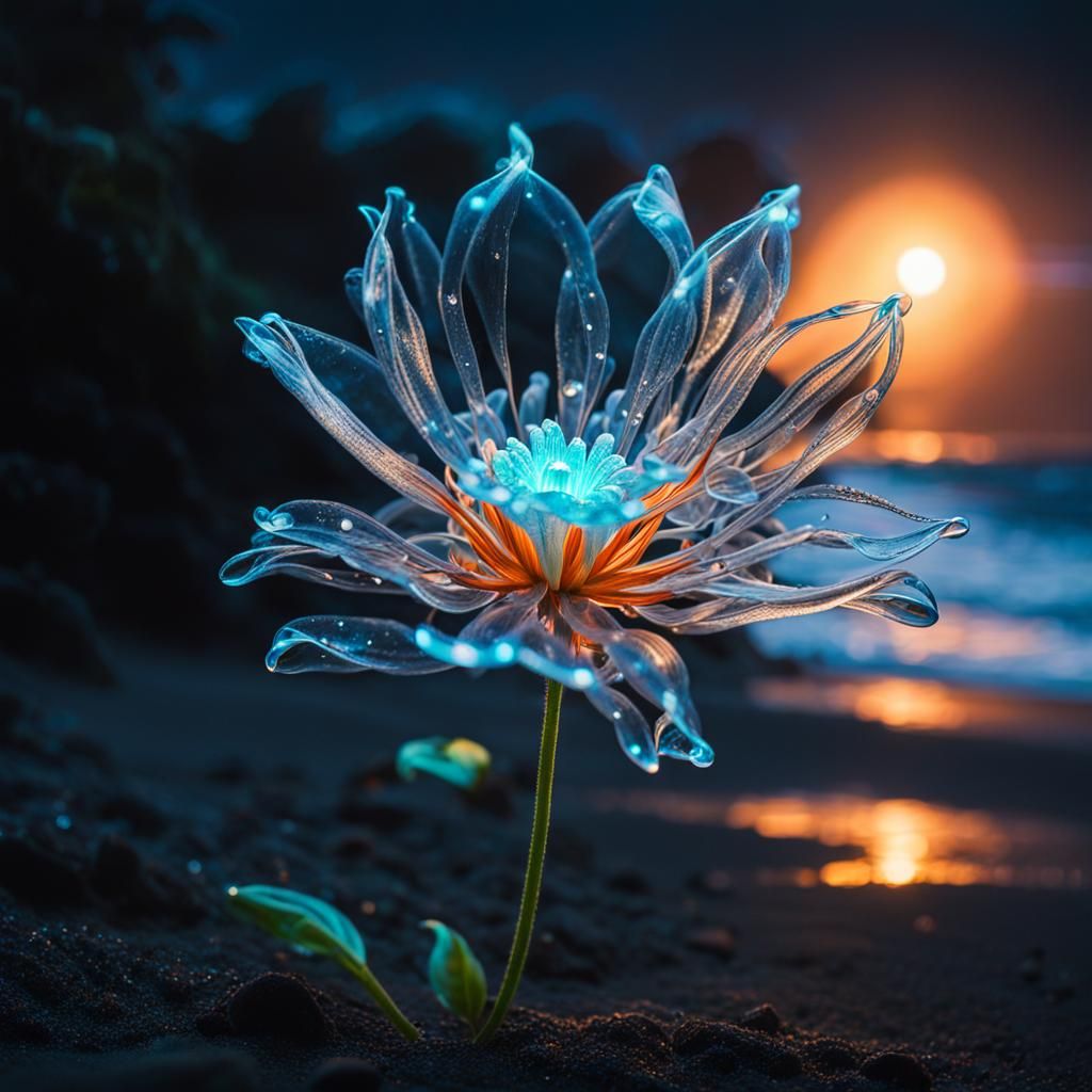 Plasma Flower Blooms in a Surrealist Style