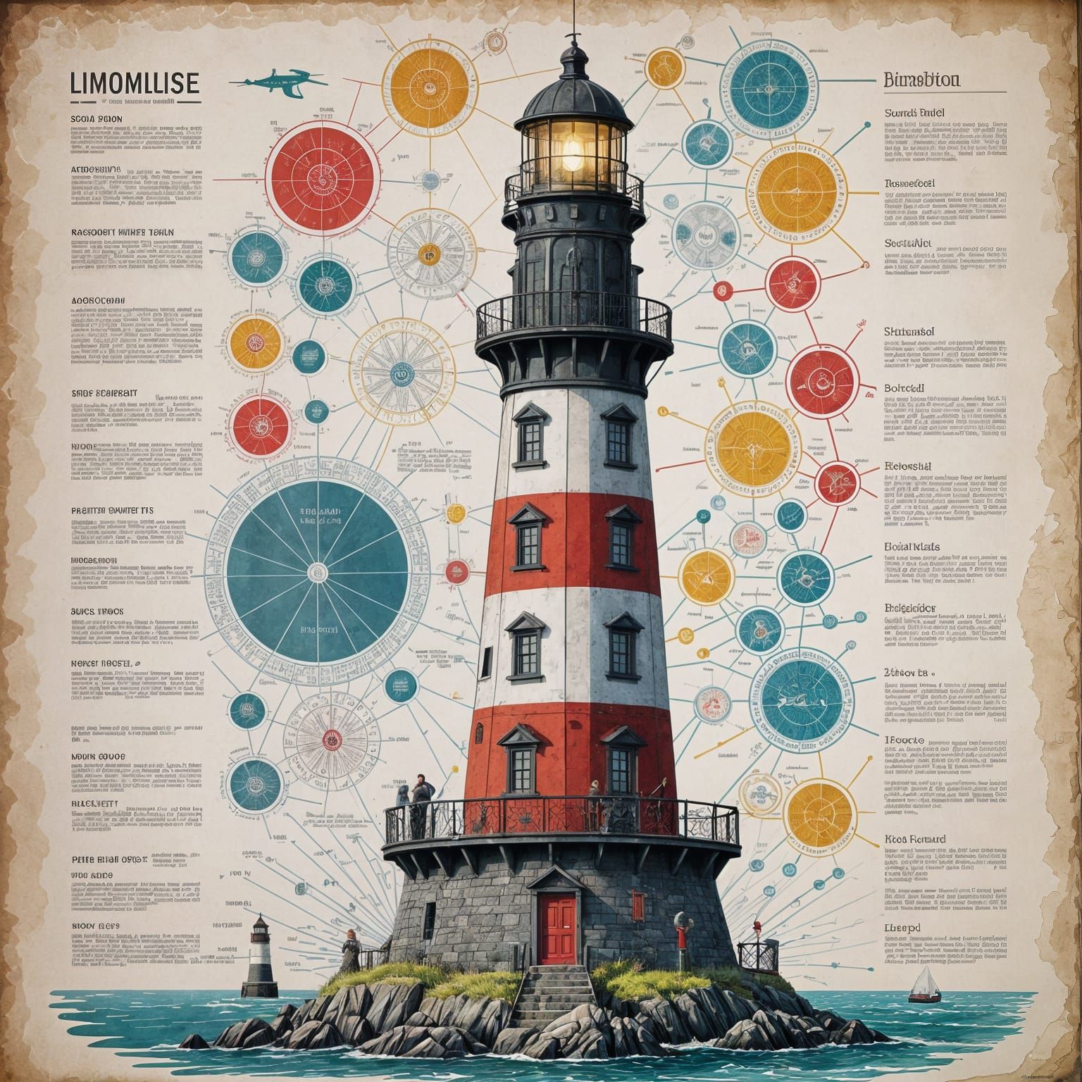 Vibrant Lighthouse Anatomy in Stunning Infographic Style